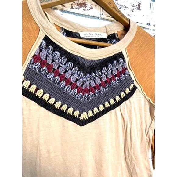 Free People We The Free Spring Bound Crochet Cotton & Linen Blend Baseball Tee - Picture 12 of 16